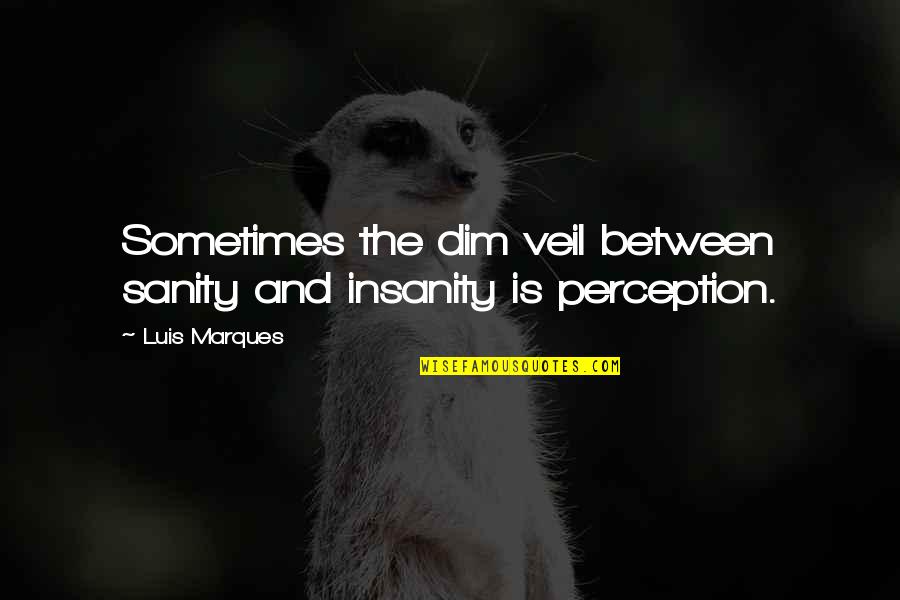 Bible Sanity Quotes By Luis Marques: Sometimes the dim veil between sanity and insanity