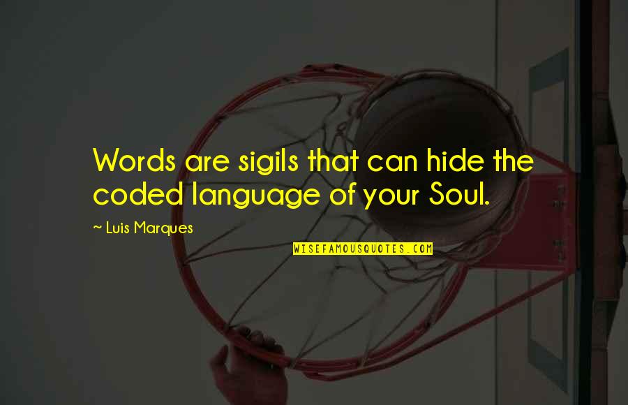 Bible Words Quotes By Luis Marques: Words are sigils that can hide the coded