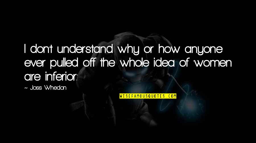 Biblical Indulgence Quotes By Joss Whedon: I don't understand why or how anyone ever