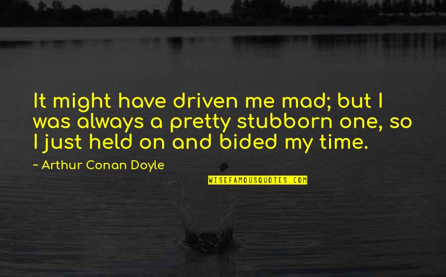 Bided Quotes By Arthur Conan Doyle: It might have driven me mad; but I