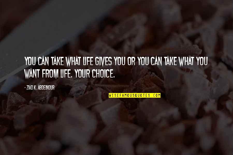 Bideth Quotes By Ziad K. Abdelnour: You can take what life gives you or