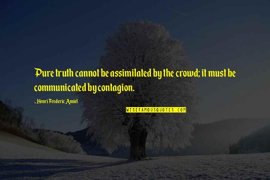 Bidinger Md Quotes By Henri Frederic Amiel: Pure truth cannot be assimilated by the crowd;