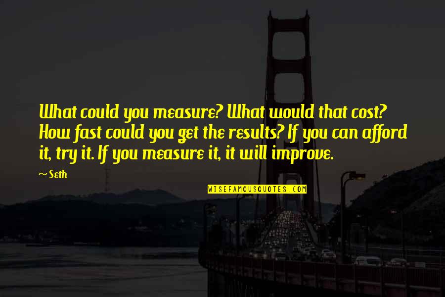 Biegert Quotes By Seth: What could you measure? What would that cost?