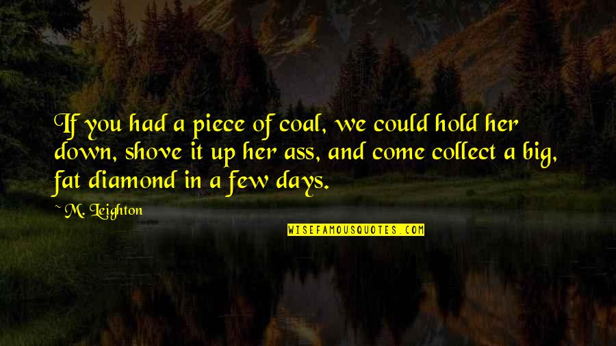 Big It Up Quotes By M. Leighton: If you had a piece of coal, we
