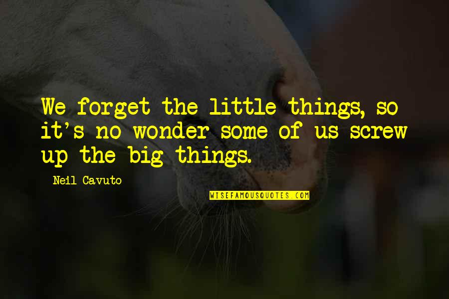 Big It Up Quotes By Neil Cavuto: We forget the little things, so it's no