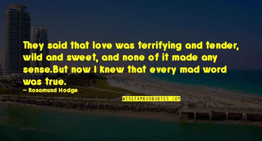 Big Thigh Quotes By Rosamund Hodge: They said that love was terrifying and tender,