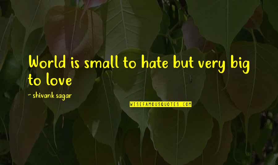 Big World Small World Quotes By Shivank Sagar: World is small to hate but very big