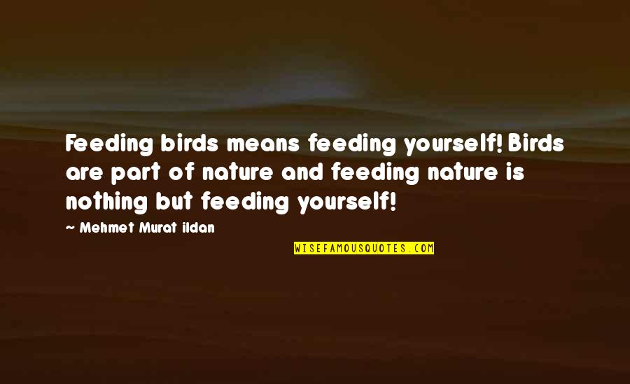 Bird Feed Quotes By Mehmet Murat Ildan: Feeding birds means feeding yourself! Birds are part