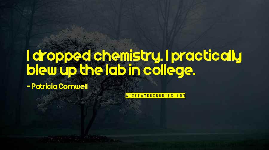 Birmajer Cicatrices Quotes By Patricia Cornwell: I dropped chemistry. I practically blew up the