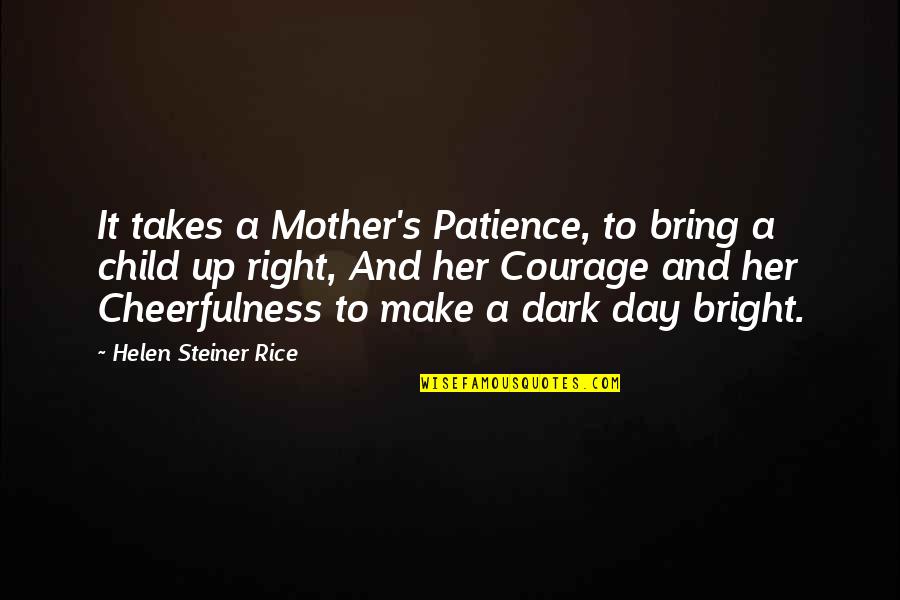 Birthday Party Planning Quotes By Helen Steiner Rice: It takes a Mother's Patience, to bring a