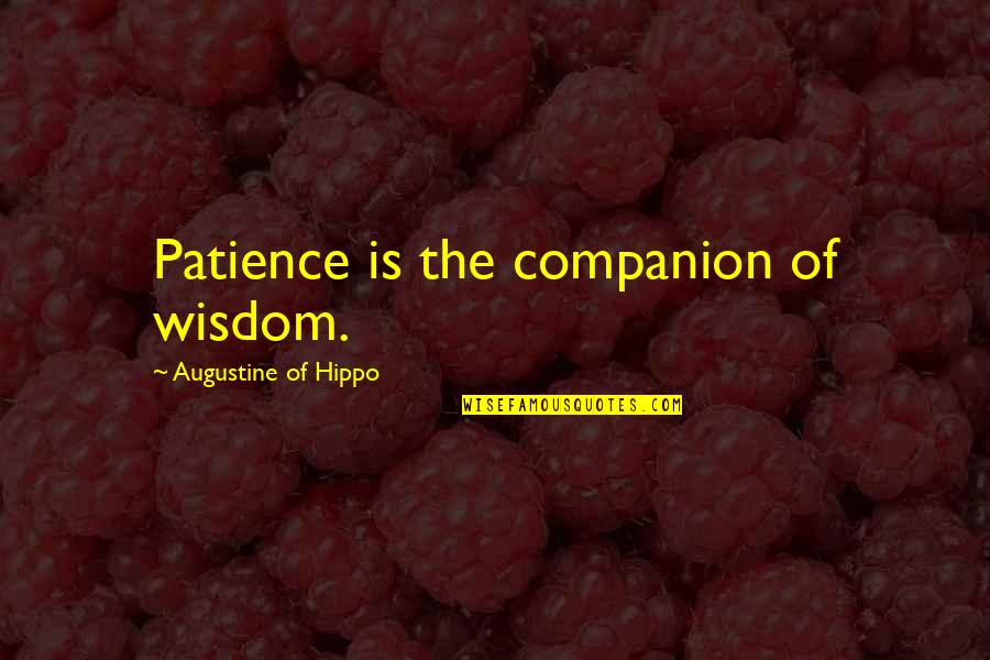 Birthday To Remember Quotes By Augustine Of Hippo: Patience is the companion of wisdom.