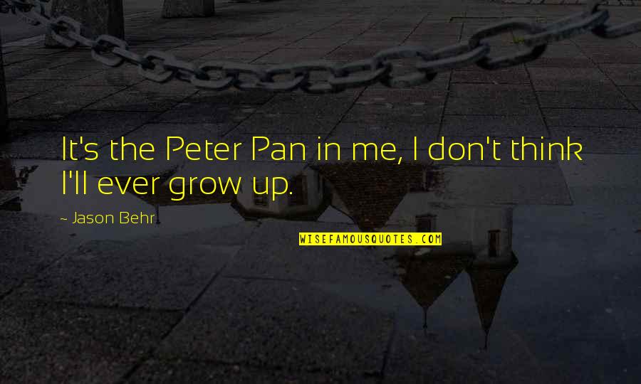Birzele Dean Quotes By Jason Behr: It's the Peter Pan in me, I don't