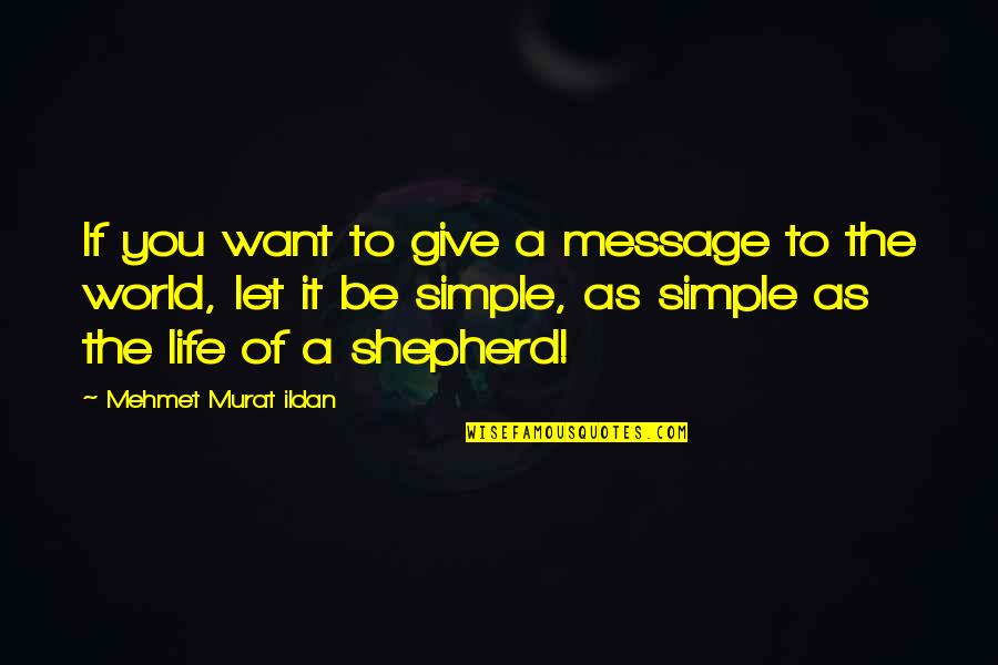 Birzele Dean Quotes By Mehmet Murat Ildan: If you want to give a message to