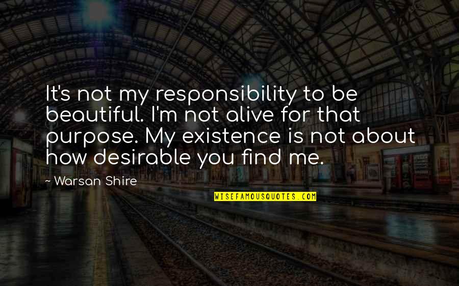 Bisiklet Resimleri Quotes By Warsan Shire: It's not my responsibility to be beautiful. I'm
