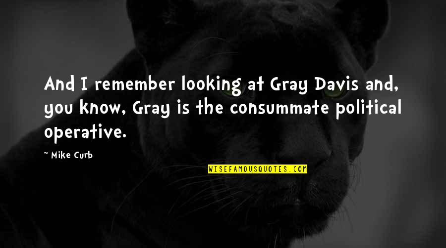 Bissereth Quotes By Mike Curb: And I remember looking at Gray Davis and,