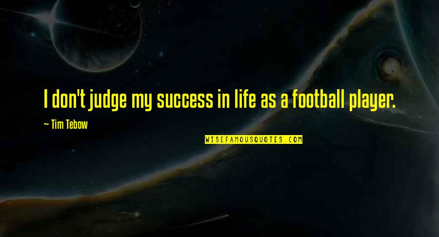 Black Like My Soul Quotes By Tim Tebow: I don't judge my success in life as