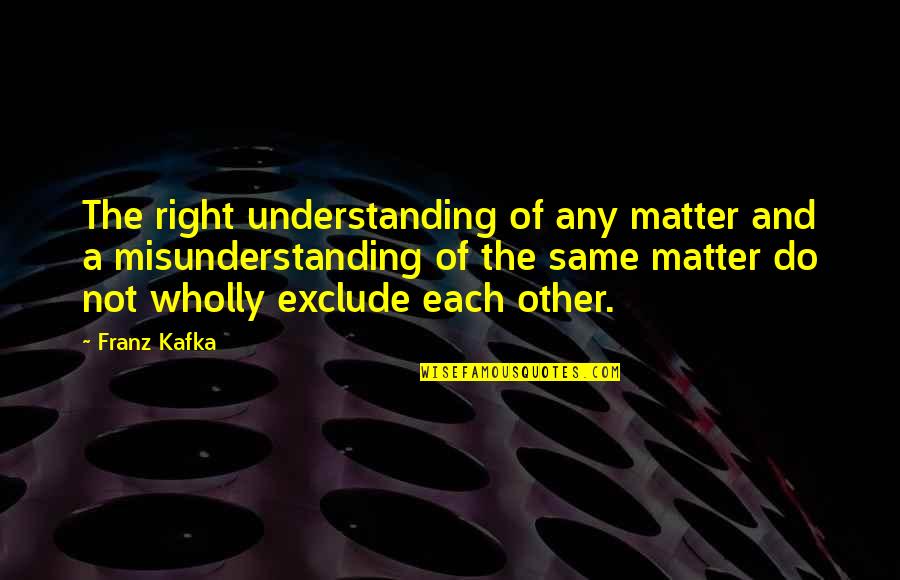 Blanketed Horse Quotes By Franz Kafka: The right understanding of any matter and a