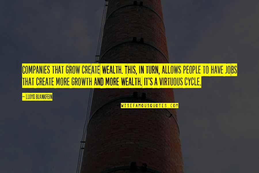 Blankfein Quotes By Lloyd Blankfein: Companies that grow create wealth. This, in turn,