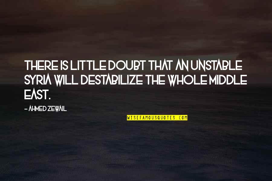 Bloquear Publicidad Quotes By Ahmed Zewail: There is little doubt that an unstable Syria