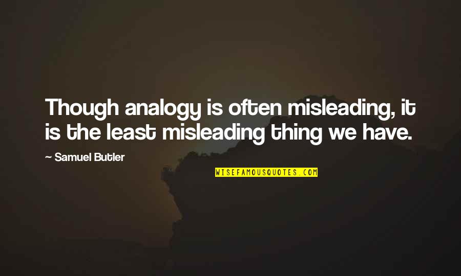 Bo Buhrman Quotes By Samuel Butler: Though analogy is often misleading, it is the