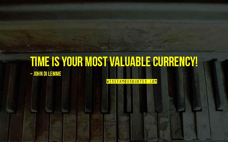 Bodegas Wine Quotes By John Di Lemme: Time is your most valuable currency!