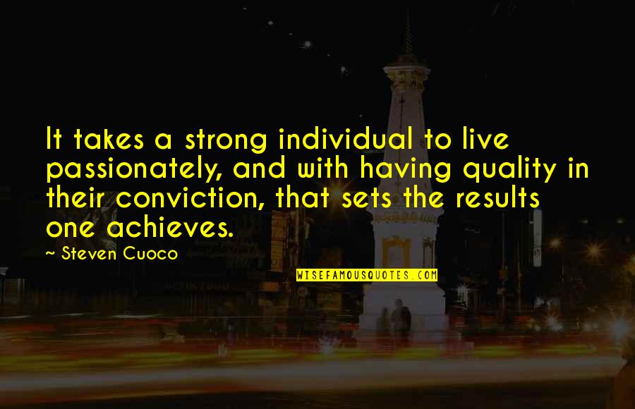 Bodybuilding Inspirational Quotes By Steven Cuoco: It takes a strong individual to live passionately,