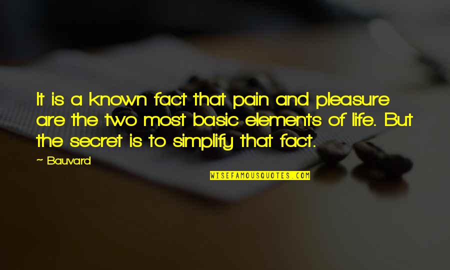 Bohlinger George Quotes By Bauvard: It is a known fact that pain and