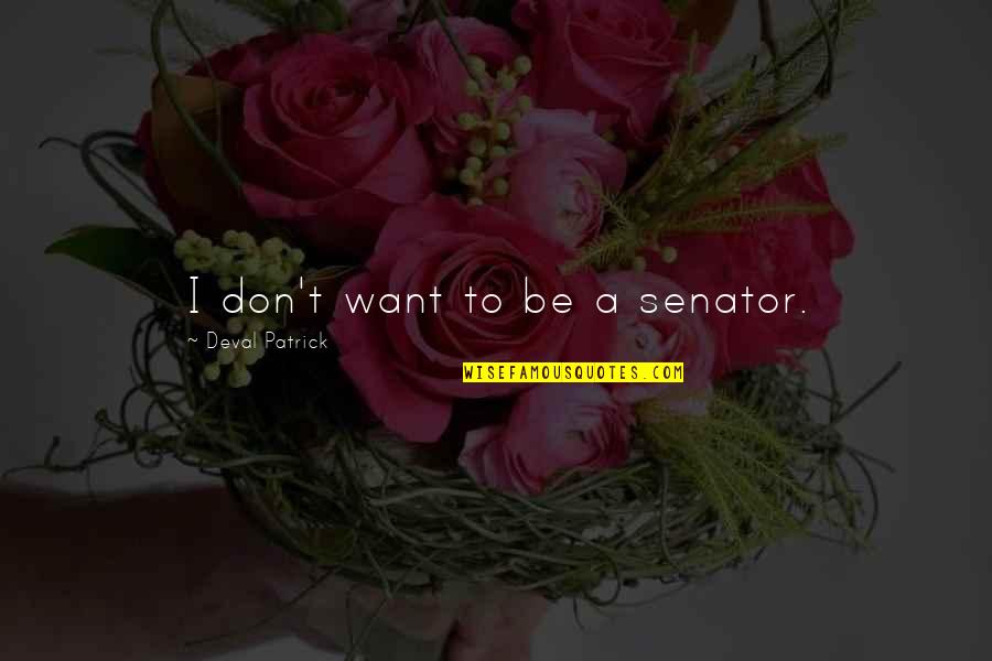 Bolantoy Quotes By Deval Patrick: I don't want to be a senator.