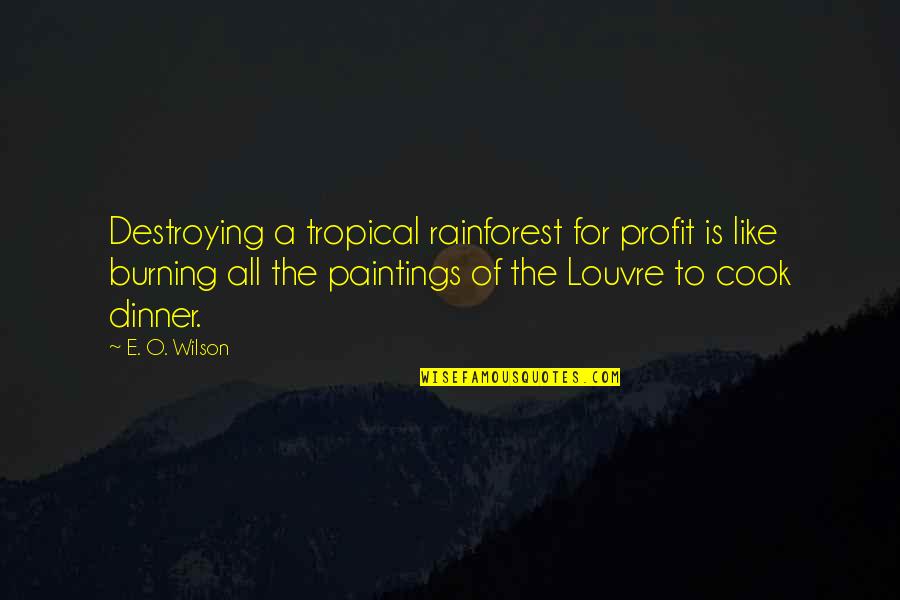 Bollettino Postale Quotes By E. O. Wilson: Destroying a tropical rainforest for profit is like