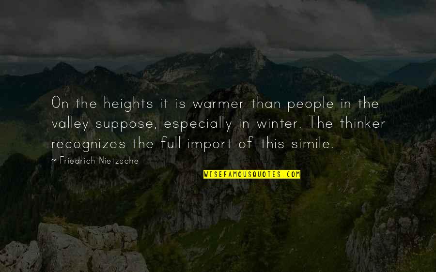 Bonaldi Md Quotes By Friedrich Nietzsche: On the heights it is warmer than people