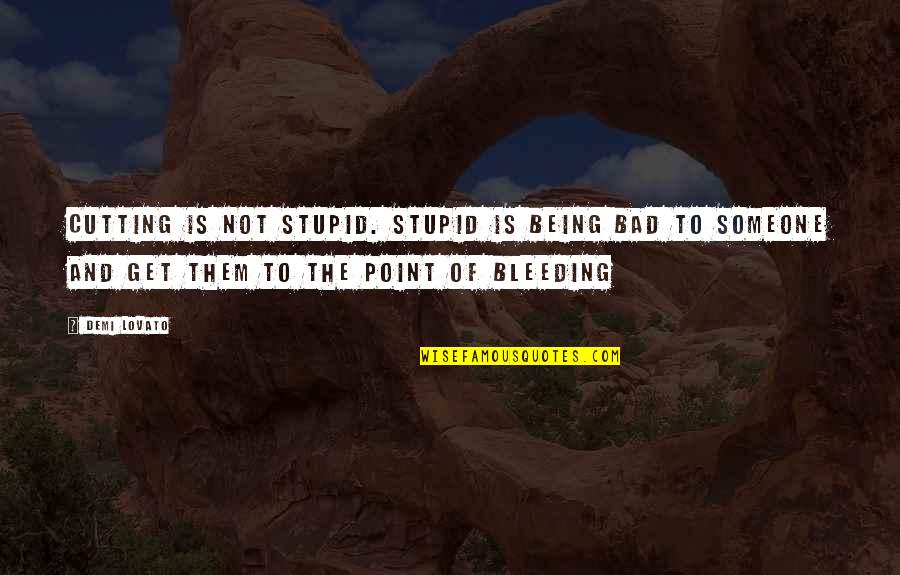 Bonenfant Cabinets Quotes By Demi Lovato: Cutting is not stupid. Stupid is being bad