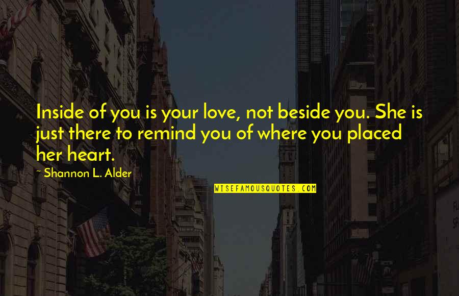 Booklandiabox Quotes By Shannon L. Alder: Inside of you is your love, not beside