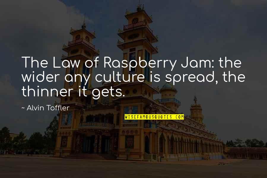 Borchardt Pistol Quotes By Alvin Toffler: The Law of Raspberry Jam: the wider any