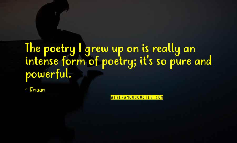 Borlongan Vs Pena Quotes By K'naan: The poetry I grew up on is really