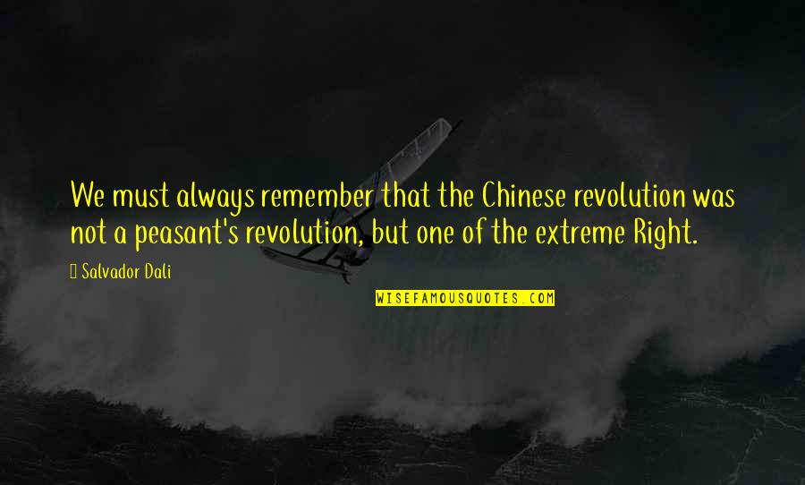 Boscaiola Quotes By Salvador Dali: We must always remember that the Chinese revolution