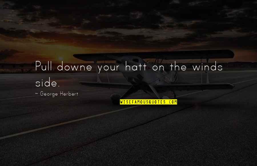 Bottieri Arrested Quotes By George Herbert: Pull downe your hatt on the winds side.