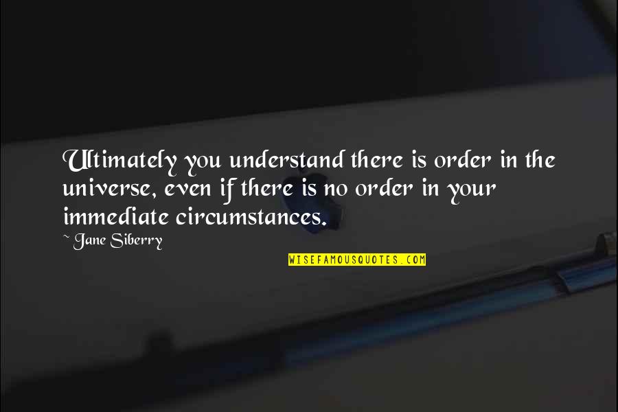 Bottinos Shoprite Quotes By Jane Siberry: Ultimately you understand there is order in the