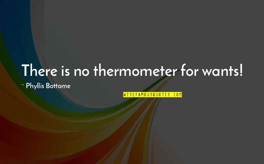 Bottome Quotes By Phyllis Bottome: There is no thermometer for wants!