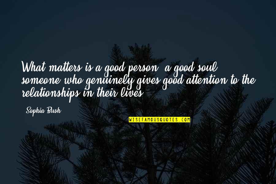 Boucliers French Quotes By Sophia Bush: What matters is a good person, a good