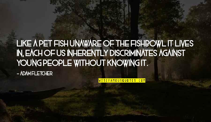 Bounteous Glassdoor Quotes By Adam Fletcher: Like a pet fish unaware of the fishbowl