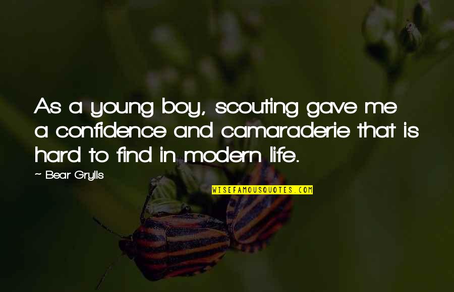 Boy Scouting Quotes By Bear Grylls: As a young boy, scouting gave me a