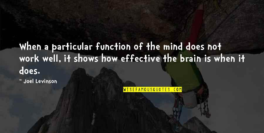 Brain Function Quotes By Joel Levinson: When a particular function of the mind does