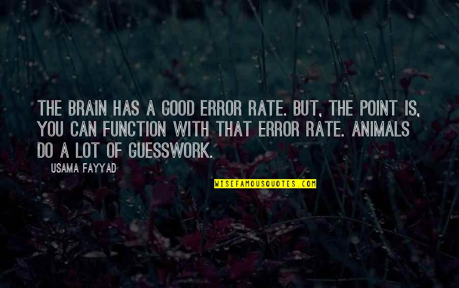 Brain Function Quotes By Usama Fayyad: The brain has a good error rate. But,