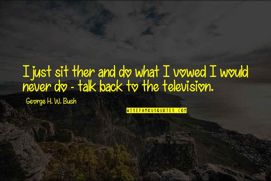 Brand Pretorius Quotes By George H. W. Bush: I just sit ther and do what I