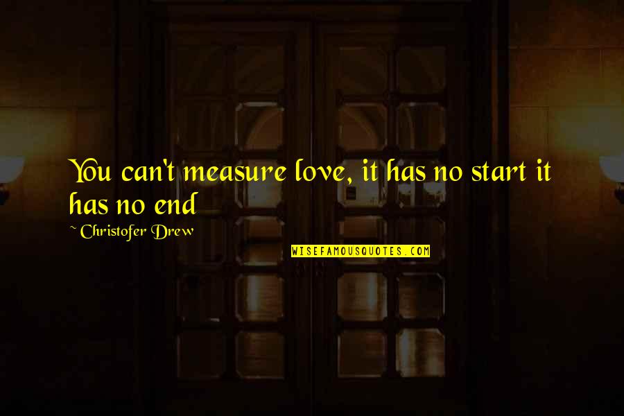 Bread Knives Stainless Steel Quotes By Christofer Drew: You can't measure love, it has no start