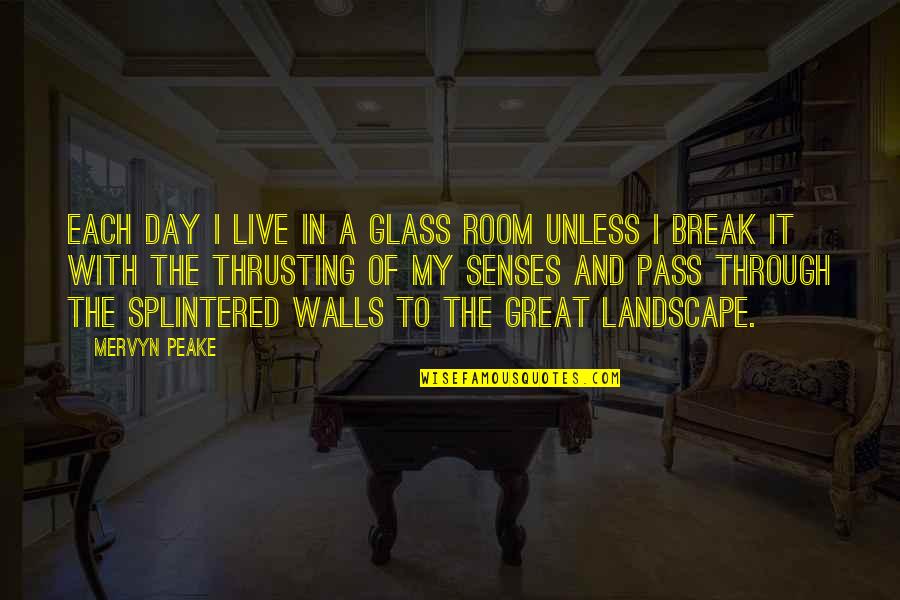 Break In Quotes By Mervyn Peake: Each day I live in a glass room