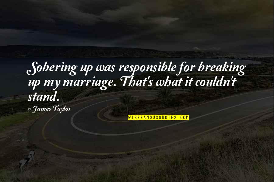 Breaking Marriage Quotes By James Taylor: Sobering up was responsible for breaking up my