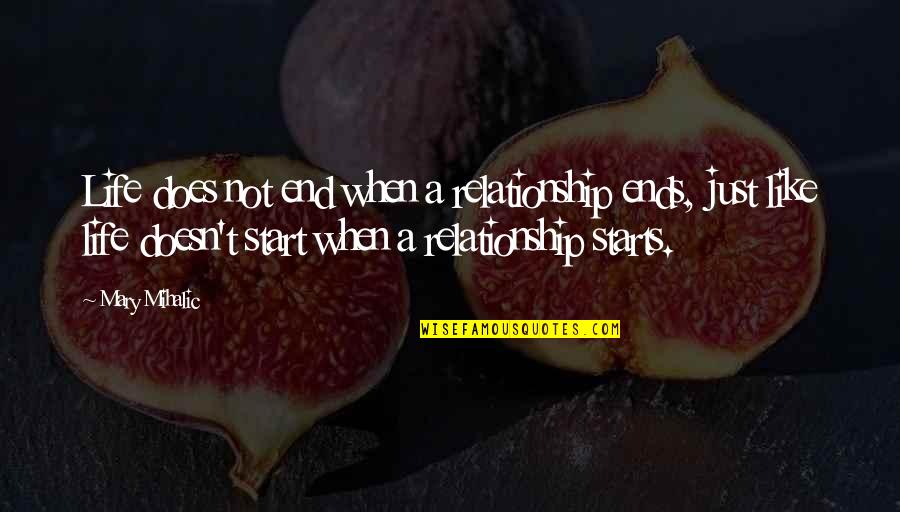 Breakup Inspirational Quotes By Mary Mihalic: Life does not end when a relationship ends,