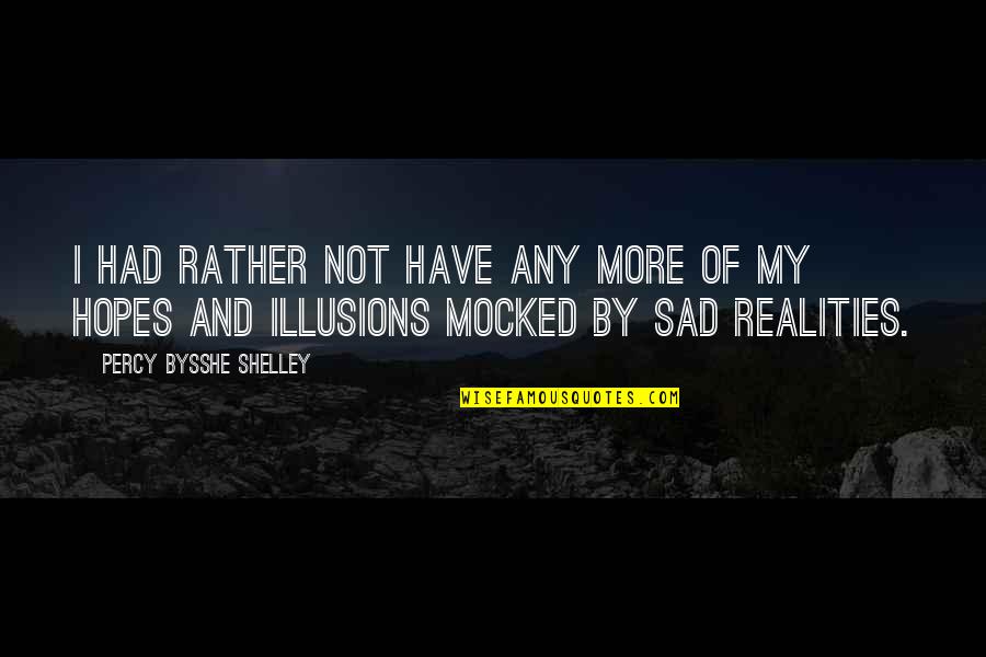 Bridgford Pepperoni Quotes By Percy Bysshe Shelley: I had rather not have any more of