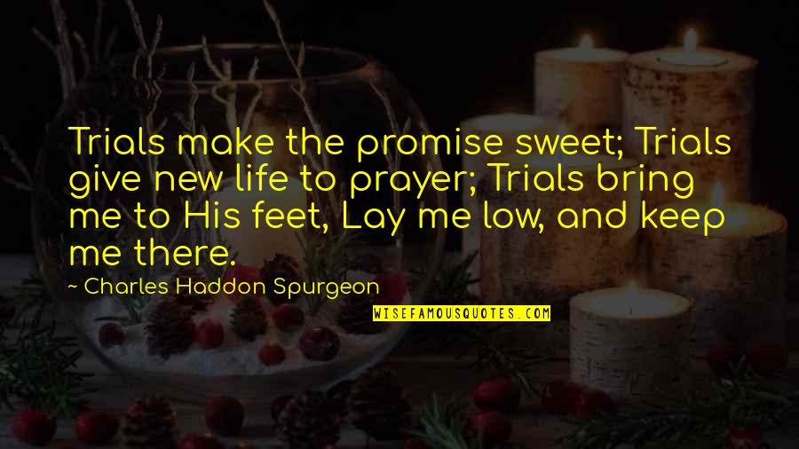 Bring To Life Quotes By Charles Haddon Spurgeon: Trials make the promise sweet; Trials give new